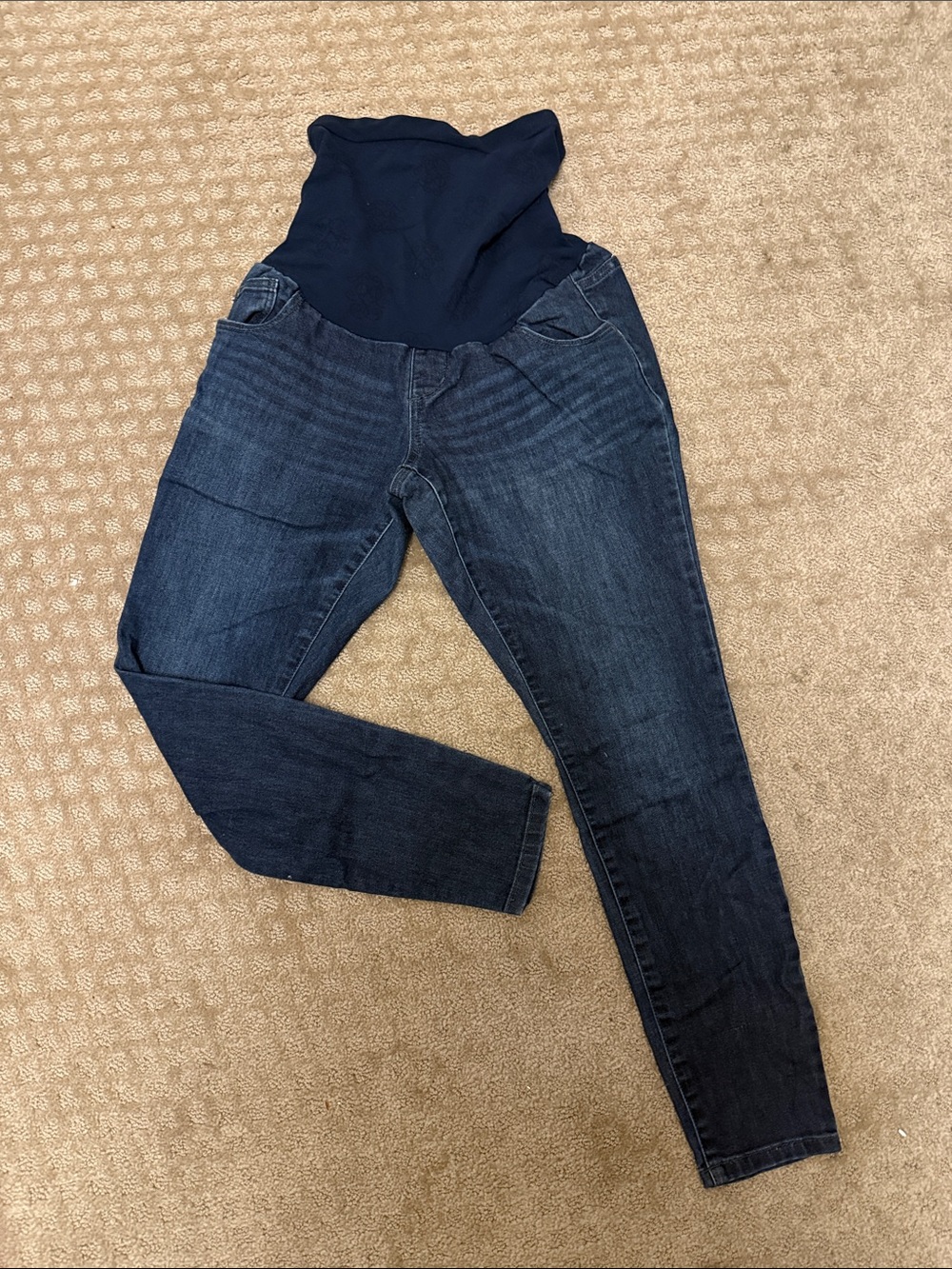 Jessica Simpson Dark Blue Maternity Jeggings with Navy Overband
